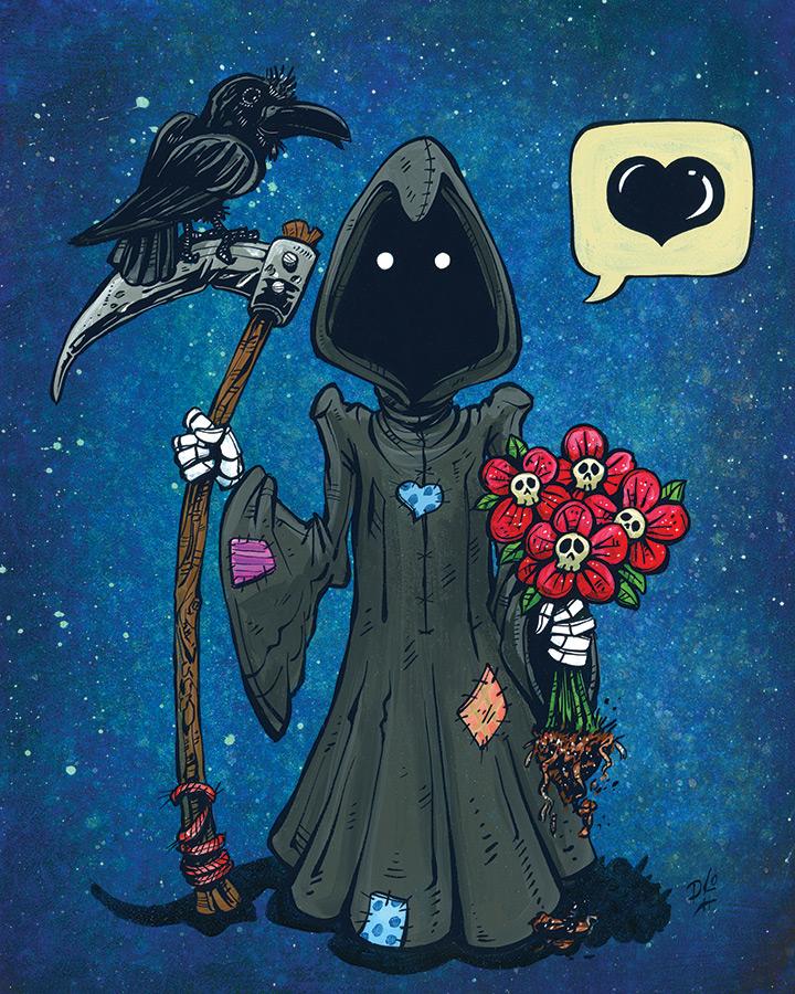 $5 Mini Prints by Day of the Dead Artist David Lozeau, Day of the Dead Art, Dia de los Muertos Art, Dia de los Muertos Artist