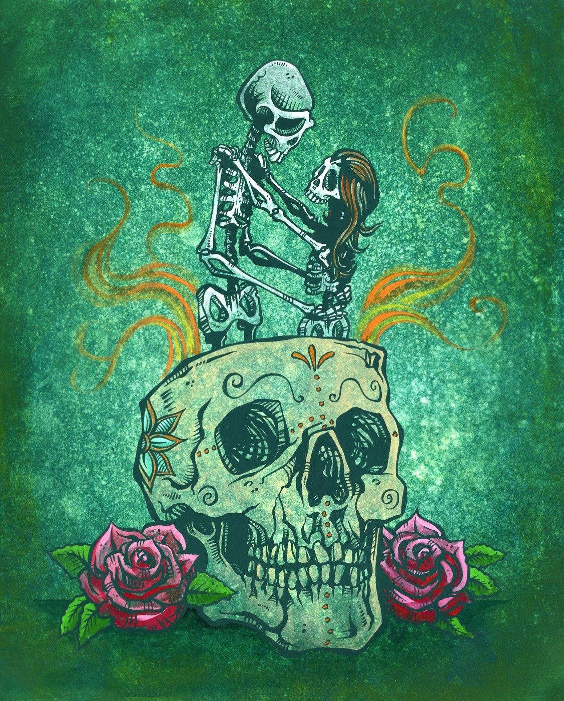 $5 Mini Prints by Day of the Dead Artist David Lozeau, Day of the Dead Art, Dia de los Muertos Art, Dia de los Muertos Artist