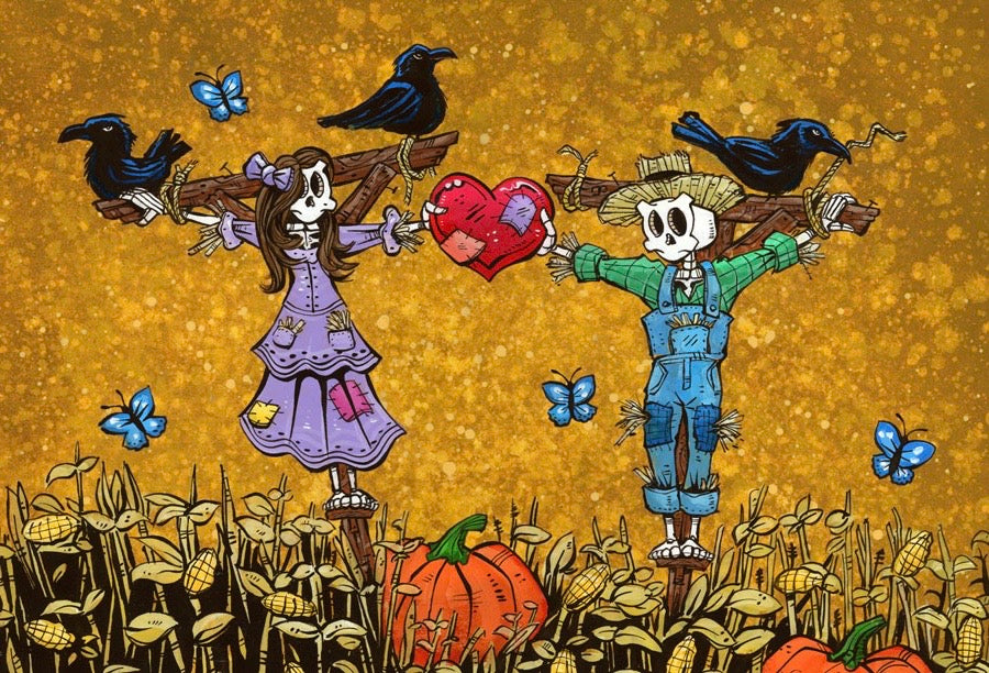 A Hearty Harvest XIJ by Day of the Dead Artist David Lozeau, Day of the Dead Art, Dia de los Muertos Art, Dia de los Muertos Artist