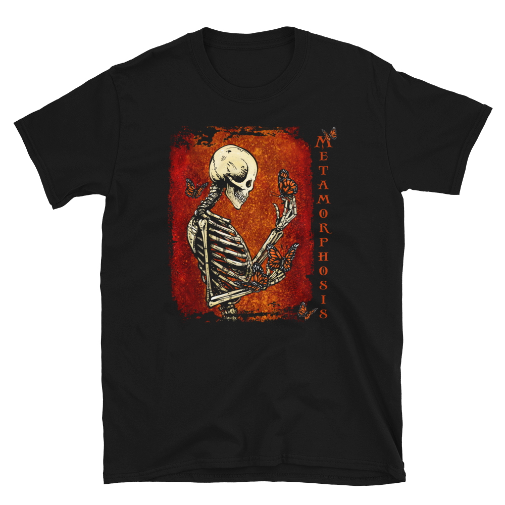 Metamorphosis Shirt by Day of the Dead Artist David Lozeau, Day of the Dead Art, Dia de los Muertos Art, Dia de los Muertos Artist