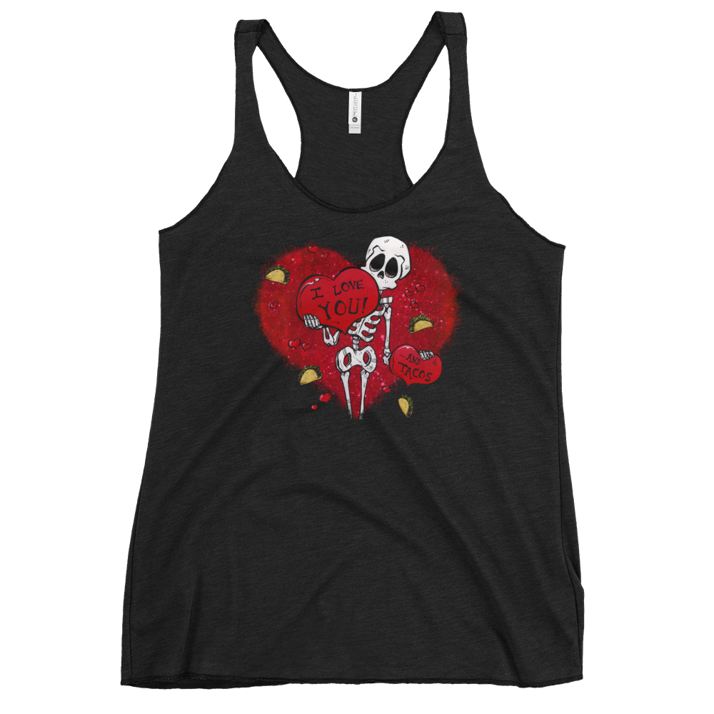I Love You and Tacos Shirt by Day of the Dead Artist David Lozeau, Day of the Dead Art, Dia de los Muertos Art, Dia de los Muertos Artist
