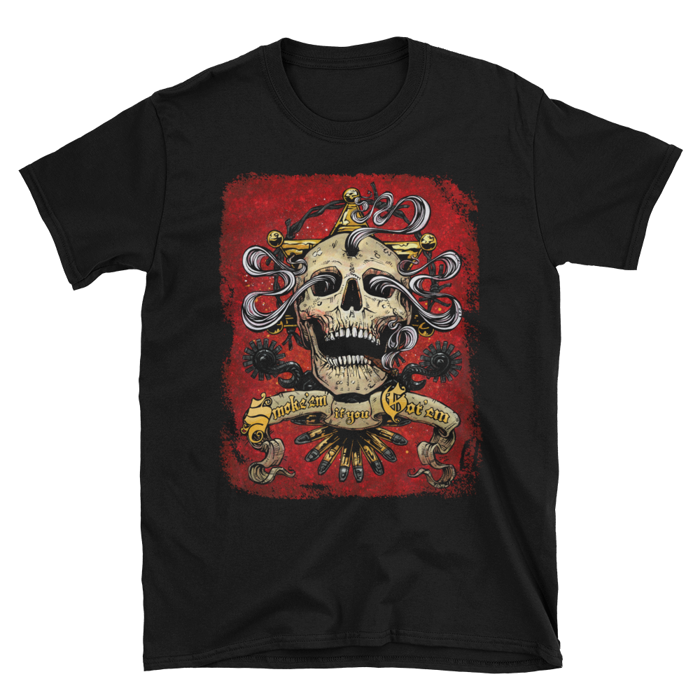 Smoke 'Em If You Got 'Em Shirt by Day of the Dead Artist David Lozeau, Day of the Dead Art, Dia de los Muertos Art, Dia de los Muertos Artist