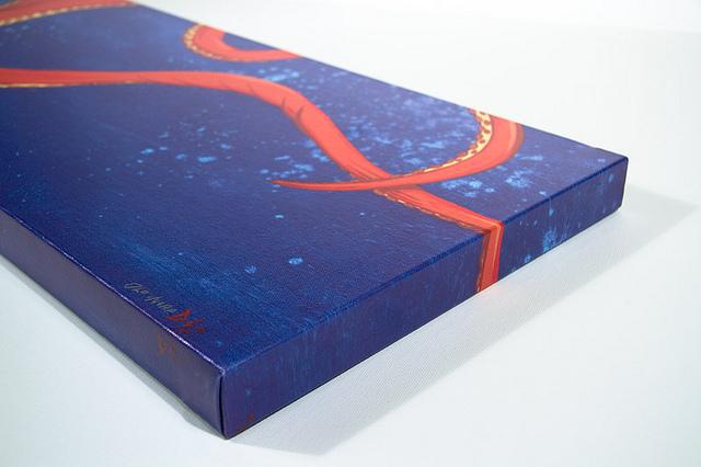 Underwater Curiosity Orange by Day of the Dead Artist David Lozeau, Day of the Dead Art, Dia de los Muertos Art, Dia de los Muertos Artist