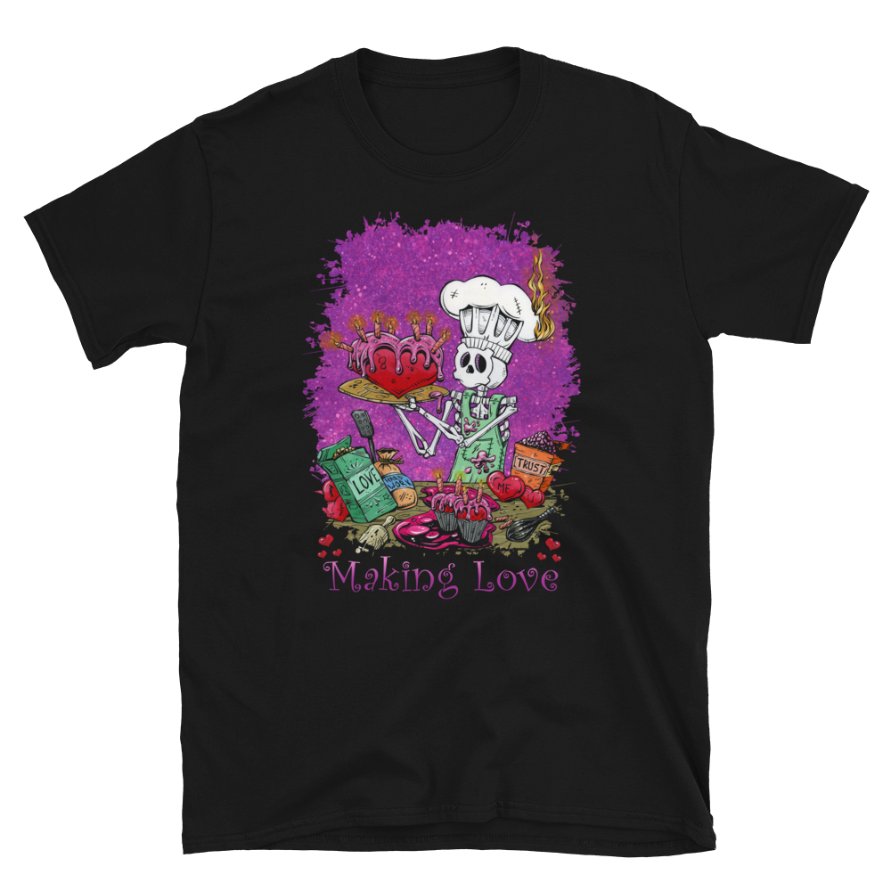 Making Love Shirt by Day of the Dead Artist David Lozeau, Day of the Dead Art, Dia de los Muertos Art, Dia de los Muertos Artist