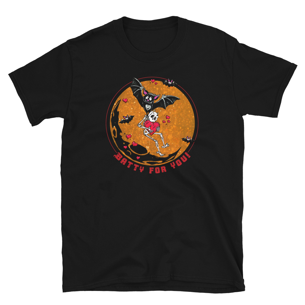 Batty for You Shirt by Day of the Dead Artist David Lozeau, Day of the Dead Art, Dia de los Muertos Art, Dia de los Muertos Artist