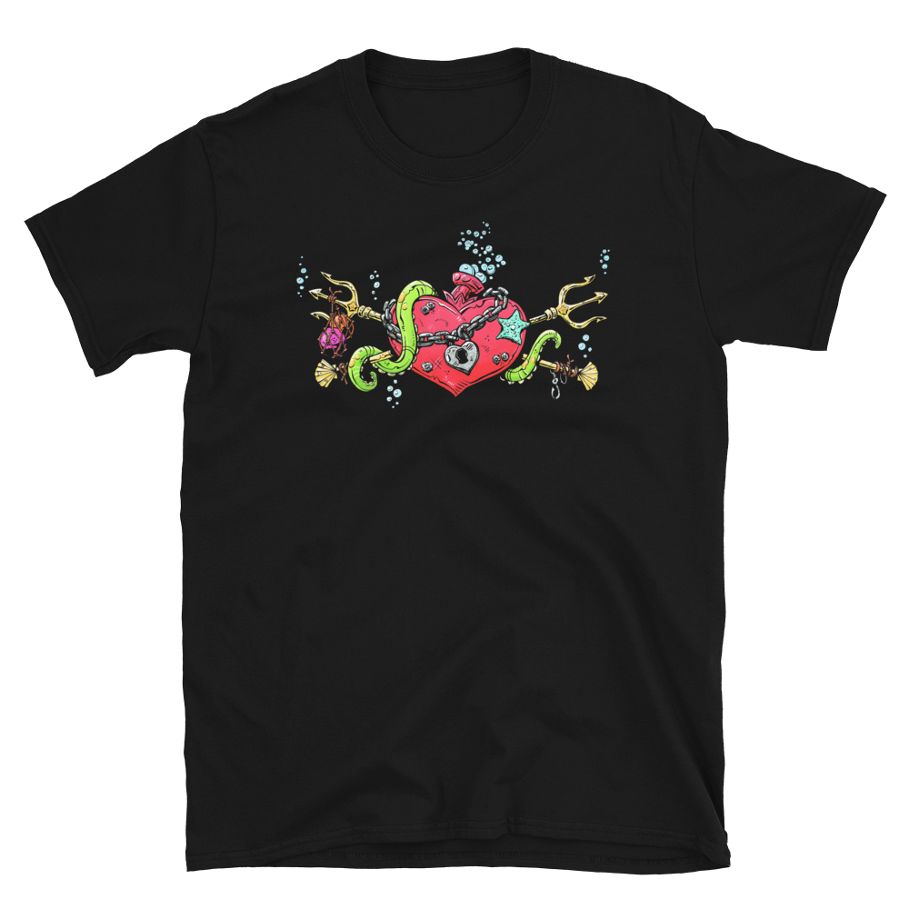 Heart of the Sea Shirt by Day of the Dead Artist David Lozeau, Day of the Dead Art, Dia de los Muertos Art, Dia de los Muertos Artist