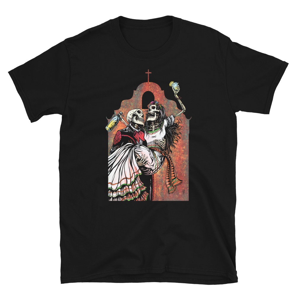 Bottoms Up Shirt by Day of the Dead Artist David Lozeau, Day of the Dead Art, Dia de los Muertos Art, Dia de los Muertos Artist