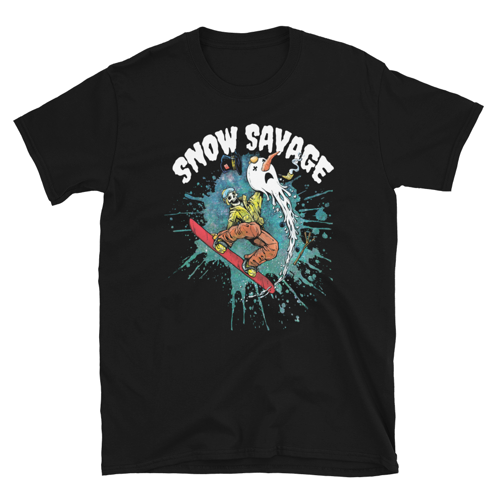 Snow Savage Shirt by Day of the Dead Artist David Lozeau, Day of the Dead Art, Dia de los Muertos Art, Dia de los Muertos Artist
