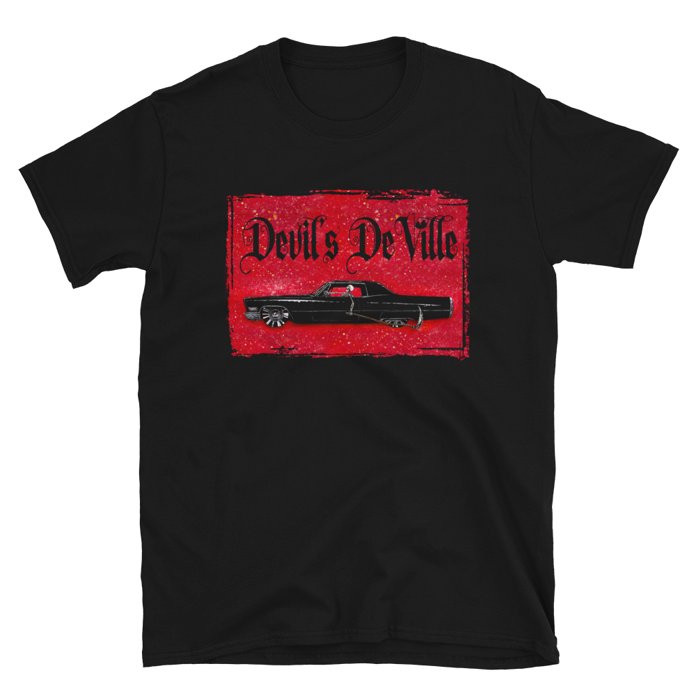 Devil's DeVille Shirt by Day of the Dead Artist David Lozeau, Day of the Dead Art, Dia de los Muertos Art, Dia de los Muertos Artist