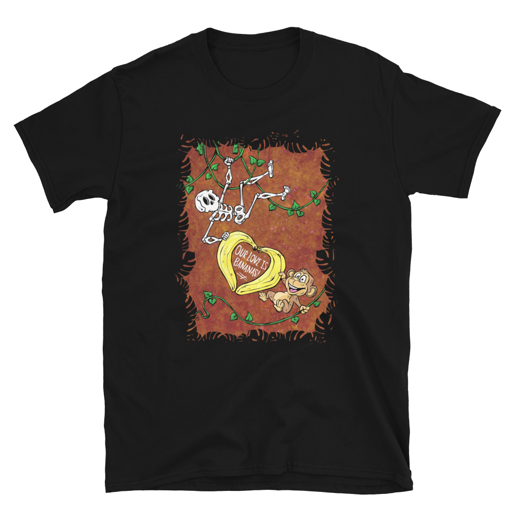 Our Love is Bananas Shirt by Day of the Dead Artist David Lozeau, Day of the Dead Art, Dia de los Muertos Art, Dia de los Muertos Artist