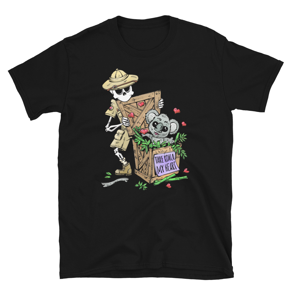 Take Koala My Heart Shirt by Day of the Dead Artist David Lozeau, Day of the Dead Art, Dia de los Muertos Art, Dia de los Muertos Artist