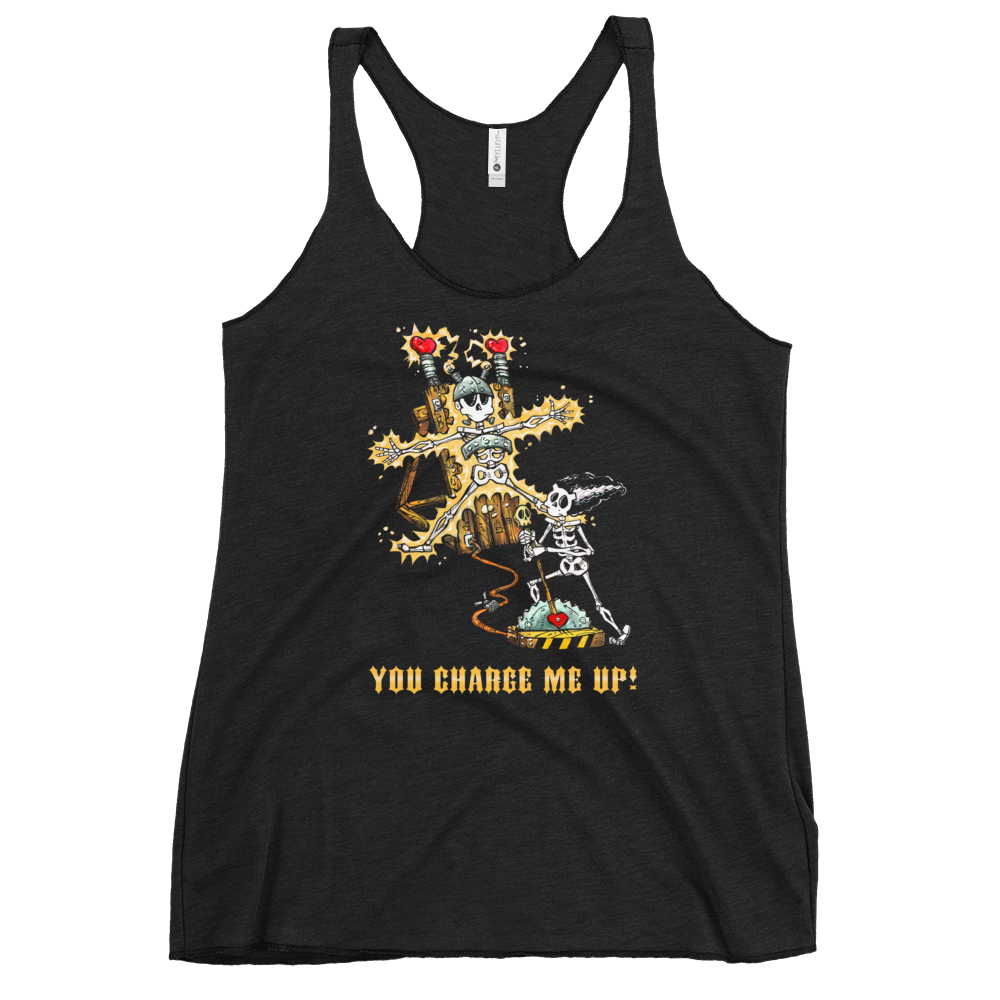 You Charge Me Up Shirt by Day of the Dead Artist David Lozeau, Day of the Dead Art, Dia de los Muertos Art, Dia de los Muertos Artist