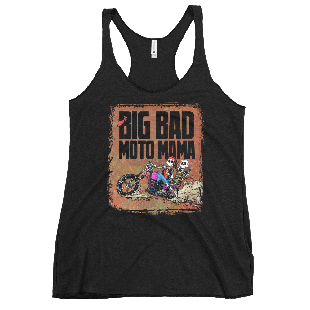 Big Bad Moto Mama Shirt by Day of the Dead Artist David Lozeau, Day of the Dead Art, Dia de los Muertos Art, Dia de los Muertos Artist