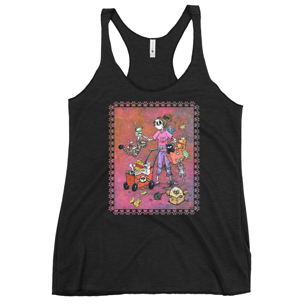 Cat Mom Shirt by Day of the Dead Artist David Lozeau, Day of the Dead Art, Dia de los Muertos Art, Dia de los Muertos Artist